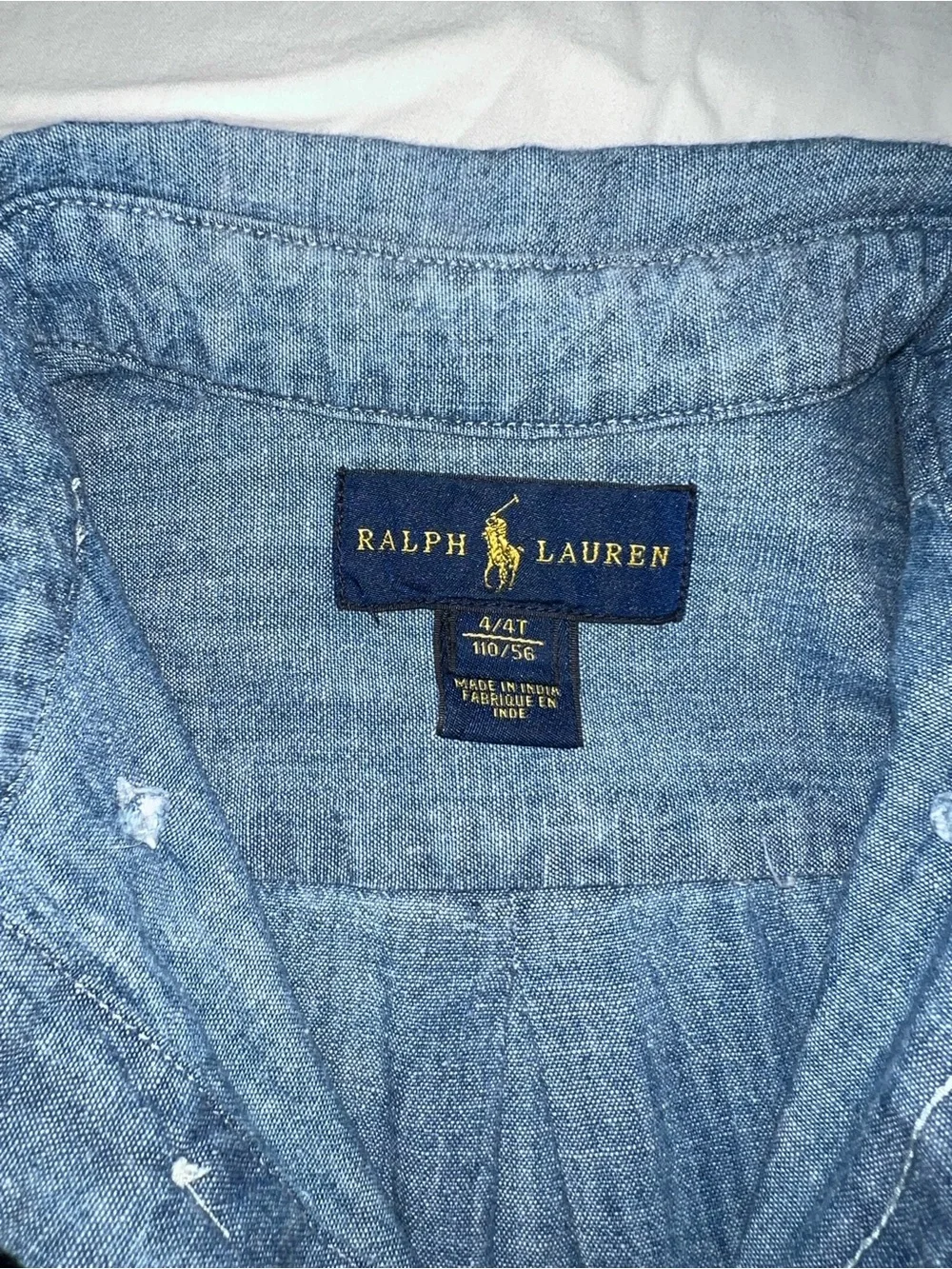NEW Ralph Lauren Kids' Denim Button-Down Shirt - Blue